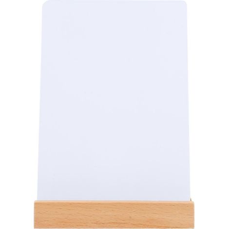 Tableau noir réutilisable, petit tableau d'affichage avec base (format A6)-14.5X11.5X7CM-White