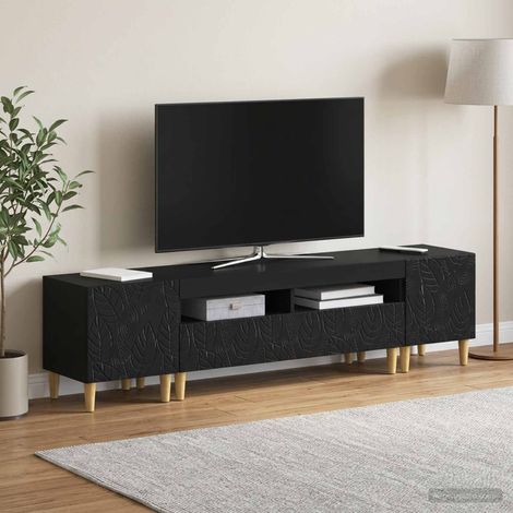 Ensemble de 3 Meubles TV LED DELFT Noir Bois d'ingénierie (1/5)