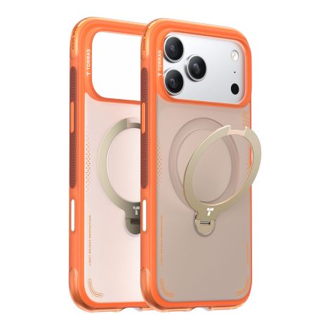 Torras Ostand Spin Air - MagSafe-kompatible iPhone 17 Pro Hülle (Horizon Orange) (1/2)