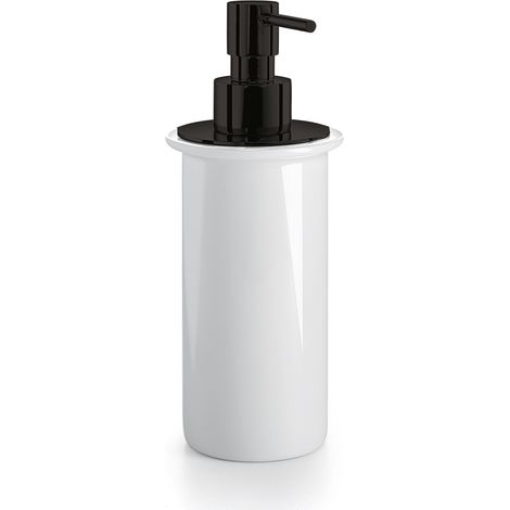Lineabeta - Seifenspender aus weißem Porzellan und schwarzer 200-ml-Spender (1/2)