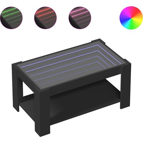 Maison Exclusive - Mesa de centro con LED madera de ingeniería ne