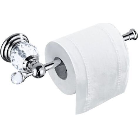 Porte-papier toilette mural en cristal chromé pour salle de bain (1/5)