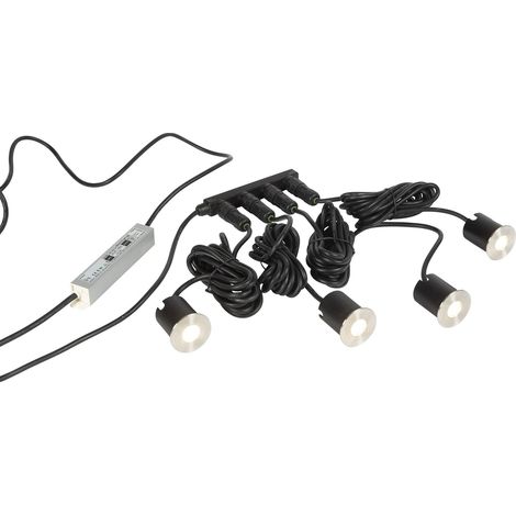 Pack de 4 spot rond MINI ZEPH inox brossé 3000K 4x110 lm 4x3W - EUROPOLE - 46710 (1/3)