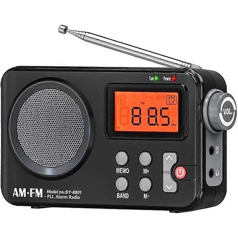 Tragbares Bluetooth-Radio mit AM/FM-Lautsprecher, LCD-Digitalanzeige und Wecker für den Heim- und Outdoor-Einsatz (1/5)