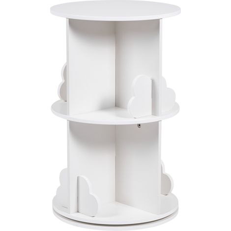 Estantería giratoria de 2 niveles de MDF para habitación infantil con motivo de nubes blanco Penola (1/5)