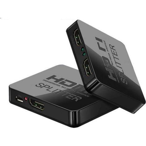 HDMI Switch - 1 Entrée 2 Sorties - Support 4K Ultra HD et 3D - Fonction Miroir Uniquement - Compatible TV Moniteur Home Cinema - Boîtier Plastique - 63 x 52 x 12 mm (1/5)