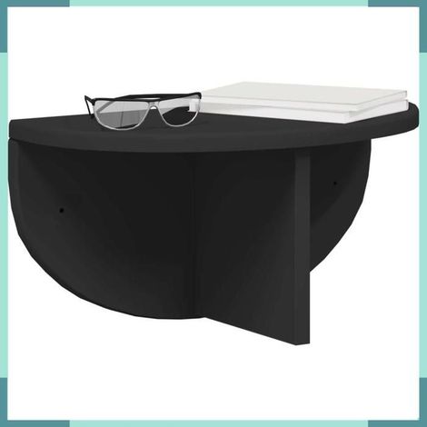 étagère murale - 891411 - Noir - Bois d'ingénierie - Lot de 2 (1/5)