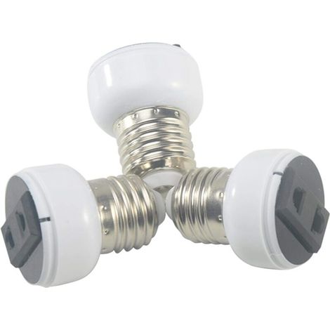 E27 Bulb Socket E27, E27 Socket Adapter, Lamp Socket Accessory, White ABS, Lamp Socket