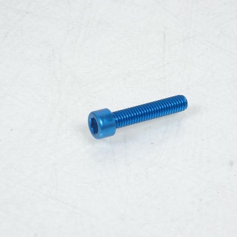 Vis BTR 5mm M6 pas 100 30mm anodisé Bleu 3AS Racing pour moto (1/2)