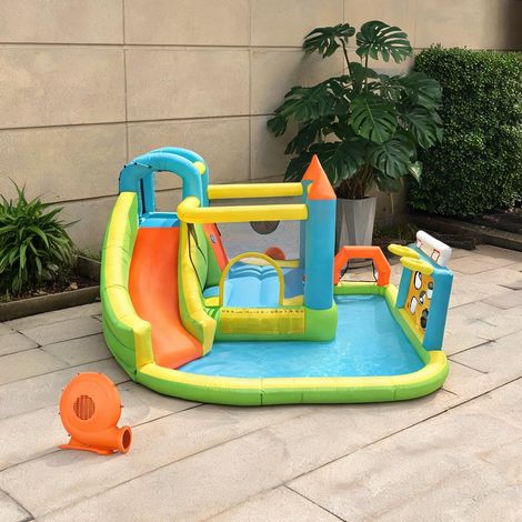 Château gonflable enfant 3-10 ans avec toboggan et piscine (1/5)