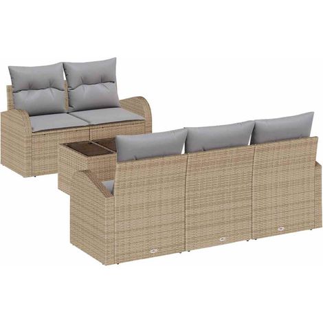 Maison Exclusive - Gartensofa-set Beige 55 x 55 x 37 cm Poly-Ratt
