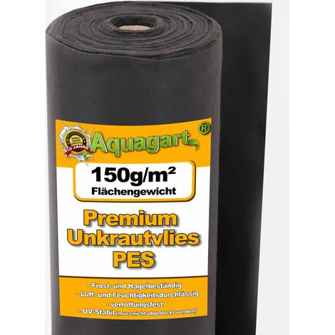 20m² Unkrautvlies Gartenvlies Mulchvlies Bodengewebe 150g 1m breit PES