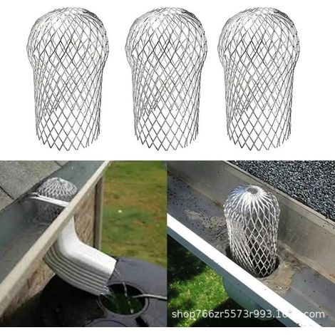 3-Piece Gutter Guard Set, Mesh Leaf Blocker, Gutter Strainer, Leaf Protection Cover, Aluminum Gutter Cover (1/4)