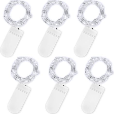 Guirlande lumineuse d'ambiance, 2 mètres de long, fil de cuivre étanche de 20 mm avec éclairage LED, idéale pour les anniversaires, les fêtes, les mariages, la décoration de jardin, blanc chaud. (1/5)
