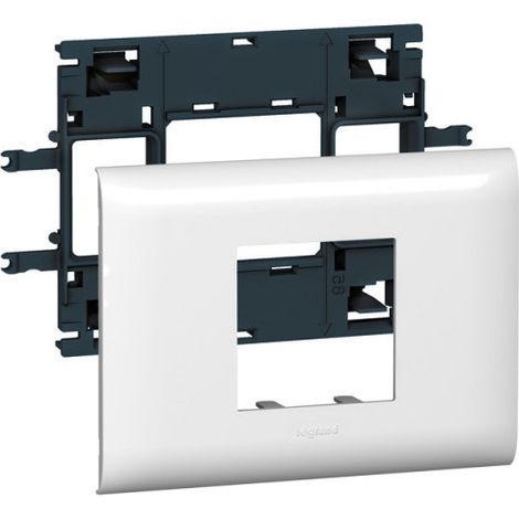 Support Mosaic 2 modules pour goulotte DLP monobloc avec couvercle 85mm LEGRAND 010992 (1/3)