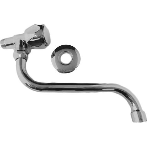 Bagnoclic – Robinet mural extérieur en laiton chromé 1/2" – Bec orientable en S – Installation facile pour cuisine et salle de bains (1/3)