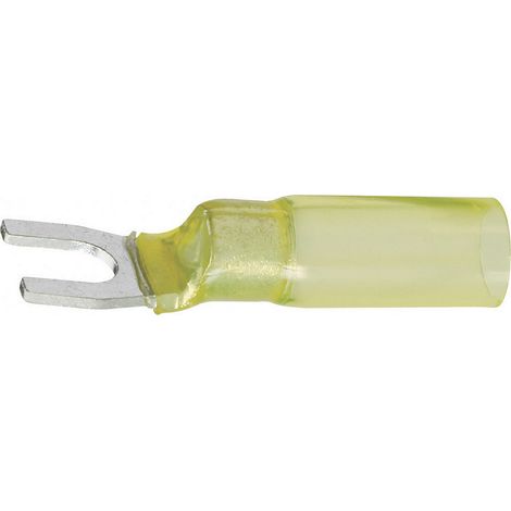 DSG Canusa 7933300102 Gabelkabelschuh mit Schrumpfschlauch 4 mm² 6 mm² Loch-Ø=4.3 mm Teilisoliert Ge