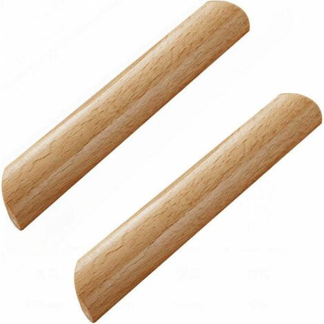 Pair Lot de 10 poignées de meubles et tiroirs en bois en forme d'éventail avec un entraxe de 160 mm. (1/5)