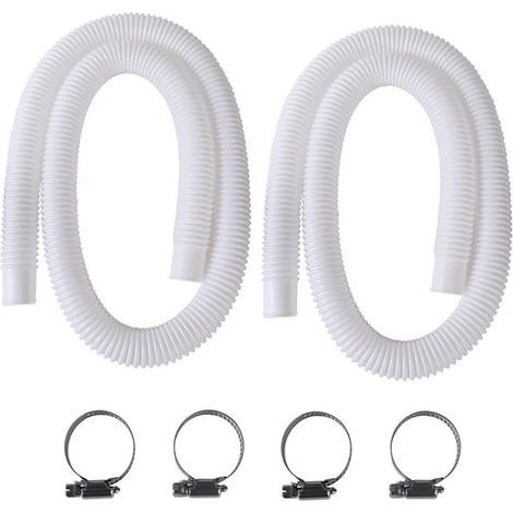 Tuyau Piscine 32mm, 2Pcs Tuyau pour Piscine Hors Sol, 150cm/59in Tuyau de Rechange pour Piscine, Tuyau pour Pompe de Piscine pour Intex 330 GPH, 530 GPH et 1000 GPH (1/5)