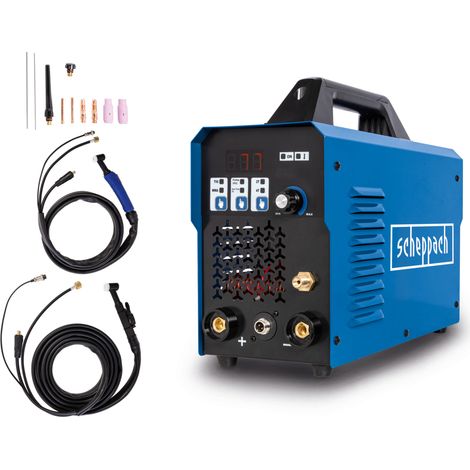 Scheppach - Poste à souder digital WIG1000Multi - Multi procédés TIG MMA - 15/160A - AMPS 230V Masque, Eletrodes et Buses incluses