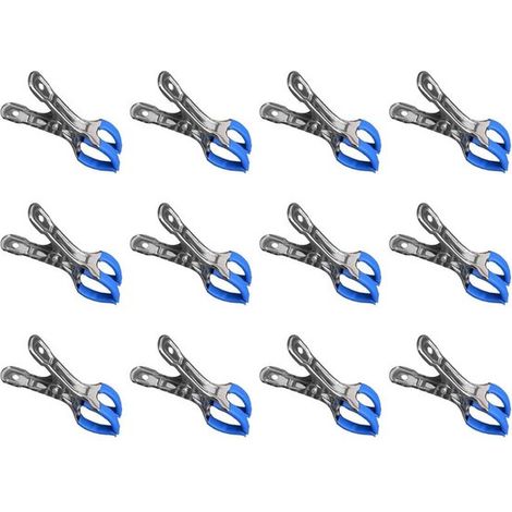 12 Metallclips für Poolabdeckungen Befestigungsclips mit Schutzfolie Clips für Aufstellpools stabile Klemmen für die Fotografie wasserdichtes Blau (1/5)