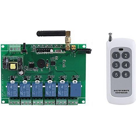 Carte de module relais RF 6 canaux 110-240 V avec verrouillage et interverrouillage instantanés pour commandes 3 canaux, 30 mA x 6 (1/5)
