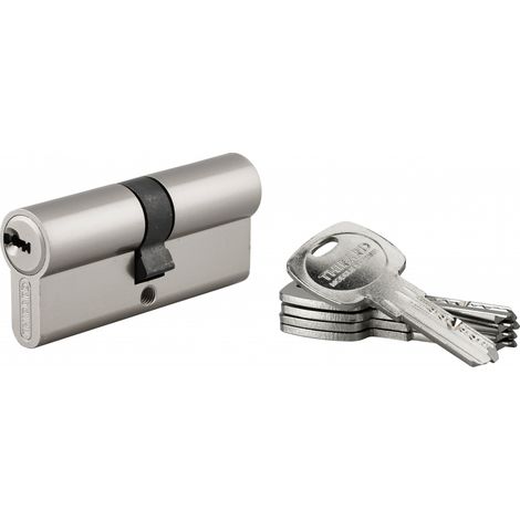 Thirard – Cylindre de serrure double entrée 35x35mm – Anti-arrachement, anti-perçage, 6 goupilles, 5 clés – Finition nickel