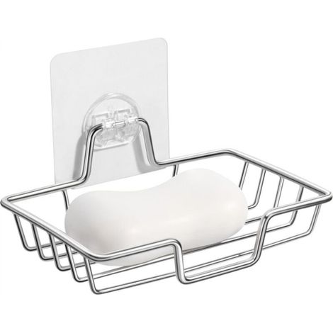 Soap dish, no drilling required, 304 stainless steel, rustproof, wall-mounted soap dish, soap holder, soap sponge holder, suitable for bathroom and kitchen