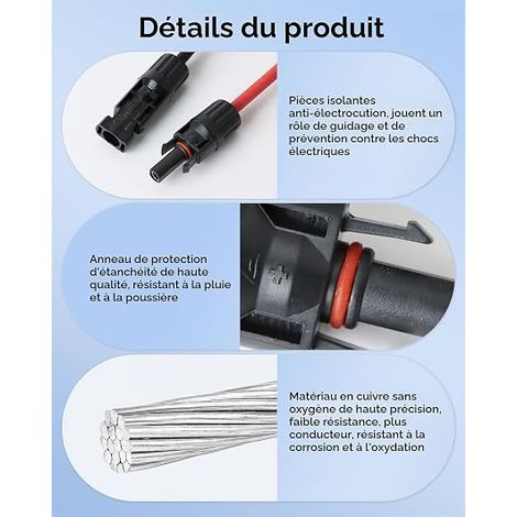 Solar Panel Cable Y Connector Solar Y Cable With Connector Pair Solar Cable 4mm2 Mmf Ffm Photovoltaic Cable For Solar Panel Waterproof Y Splitter For Systems (1/4)