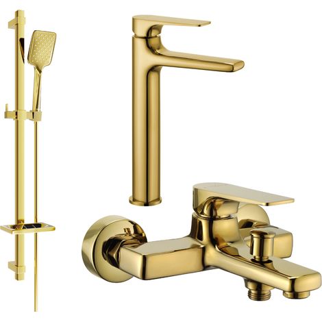 Mexen Lynx DQ62 conjunto de bañera, dorado - 745913DQ62-50
