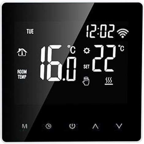 GARRYFIZH Thermostat intelligent WiFi ME81H pour chauffage au sol électrique mural Tuya AC230V, écran LCD, fond blanc, bouton 3A