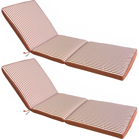 Lot de 2 coussins pour bain de soleil 186 x 53 cm polyester argile