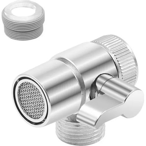 Adaptateur de robinet en alliage de zinc et plastique, vanne de dérivation pour robinet de douche, accessoires de salle de bain
