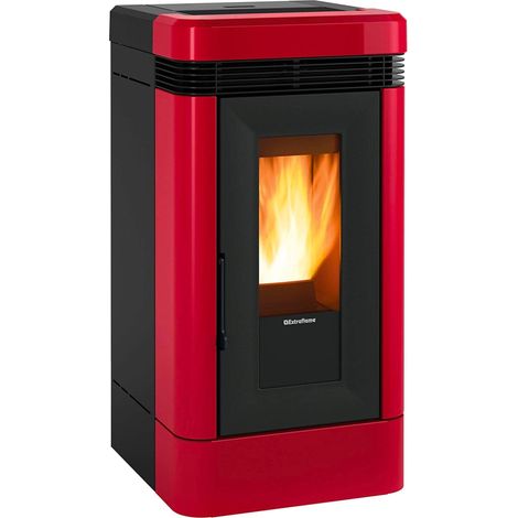 Extraflame – Poêle à granulés céramique canalisable 13 kW – Autonomie 27 kg – Évacuation arrière – Classe A+ – Wi-Fi intégré pour contrôle à distance - PLUS 13 KW (1/3)