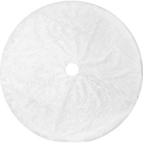 GDHZS- Jupe d'arbre de Noël en peluche - Couverture de base de tapis d'arbre de Noël ronde blanche-neige pour les décorations de maison de vacances, 122 cm (1/4)