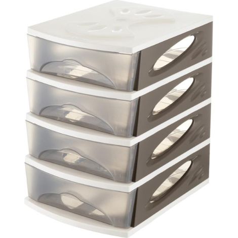 Tour de rangement - Medya - 26 x 35 x 39 cm - Taupe - Livraison gratuite