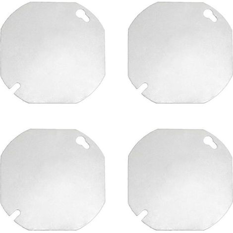 Lot de 4 couvercles de boîtes électriques octogonales, couvercles de boîtes de jonction en acier galvanisé, couvercles de boîtes de sortie pour boîtes octogonales (1/5)