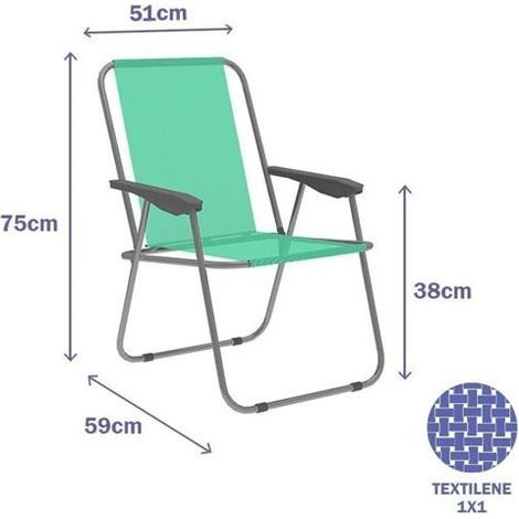 Sedia pieghevole - MARBUENO - Modello standard - Alluminio leggero - Pieghevole - Verde
