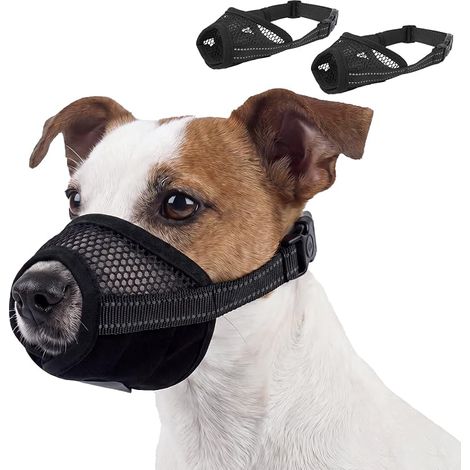Museliere Chien, Museliere Anti Aboiement Muzzle, Aboiements Et Empêche Les Léchages Et Les Morsures(Noir, S)