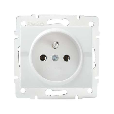 Prise simple Logi 2P+Z à vis 16A 250V Blanche 25090 (1/3)