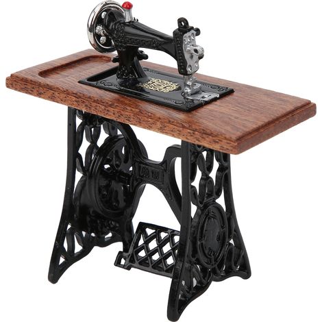 Machine à coudre à l'échelle 1:12, machine à coudre vintage, accessoires pour maison de poupée miniature (1/5)