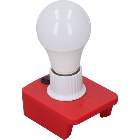 Tragbare E27-LED-Lampe mit Akkuadapter, kabellose Arbeitsleuchte für 18-V-Lithium-Akku M18, akkubetriebene Zusatzbeleuchtung, 10-W-tragbare Glühbirne (1/5)