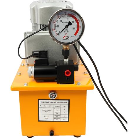 Pompe hydraulique électrique, 750 W, 220 V, 1400 tr/min, en acier, pompe hydraulique électrique, unité hydraulique industrielle avec électrovanne pour la fabrication automobile et l'entretien (1/5)