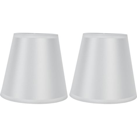 Abat-jour en tissu moderne à Clip, 2 pièces, abat-jour de lustre pour lampe murale à vis E14, lampe de Table PT10 blanc