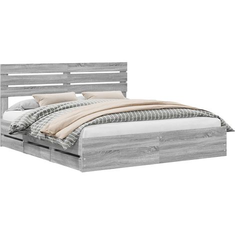 Maison Exclusive - Bettrahmen Graues Sonoma 180 x 200 cm Ingenieu