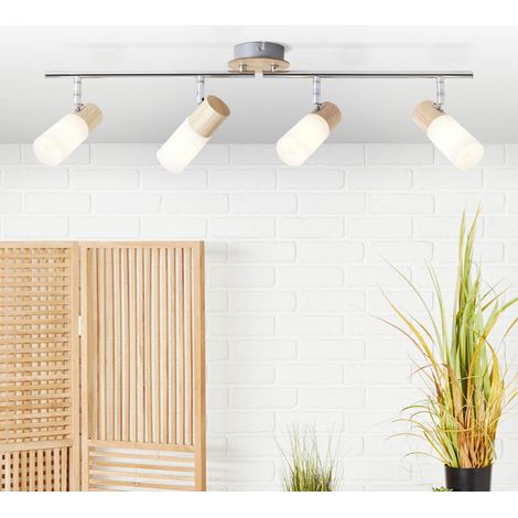 Brilliant 4er Spot Babsan holz hell-weiß 68 x 18 cm E14 Deckenleuchte
