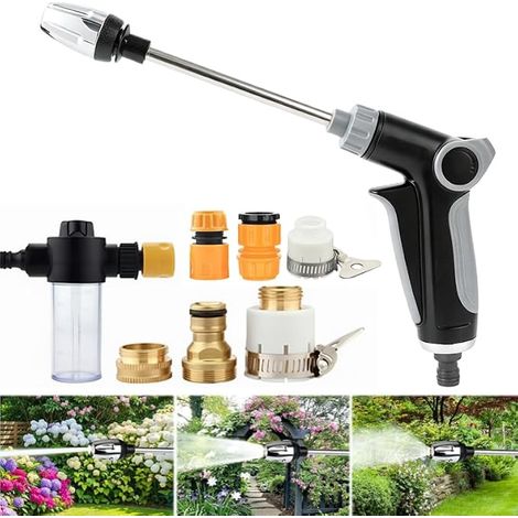High Pressure Water Gun Power Jet, Spray Range 10-15 m  Adjustable Water Jet and Spray Mode, Compact and Portable Design for Car Wash, Garden and Patio (1/5)