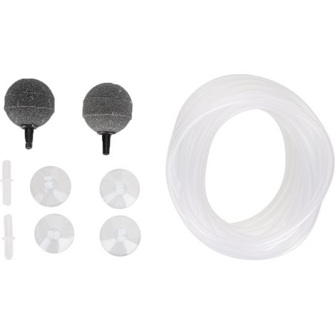 Kit d'accessoires pour pompe à oxygène d'aquarium avec pierre à bulles, tuyau, ventouse et valve pour aération de bassin à poissons (1/5)