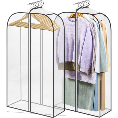 2 PièCes De Sac à VêTements Transparent, Utilisé Pour Suspendre Des VêTements, Fermeture à GlissièRe Double Face, 60153-25, 5 Cm, Housse Anti-PoussièRe Pour VêTements Sac à VêTements Suspendu (1/4)