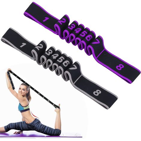 2er-Pack Fitness-Widerstandsbänder mit Schlaufen, Dehngurt für Yoga, Sport- und Fitnessbänder, Multi-Loop-Widerstandsbänder, verstellbares Trainingsband für Fitness, Yoga und Tanz (1/5)